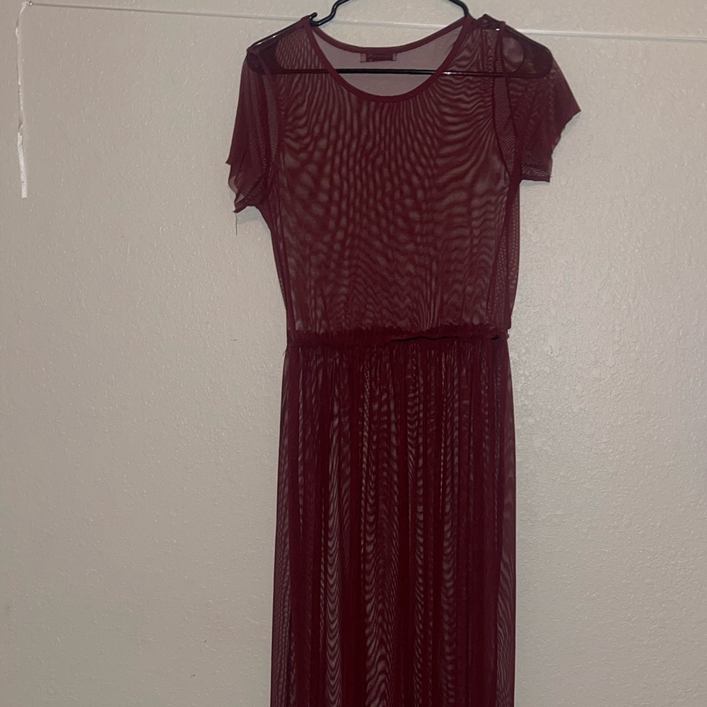 Elegant Burgundy Dress